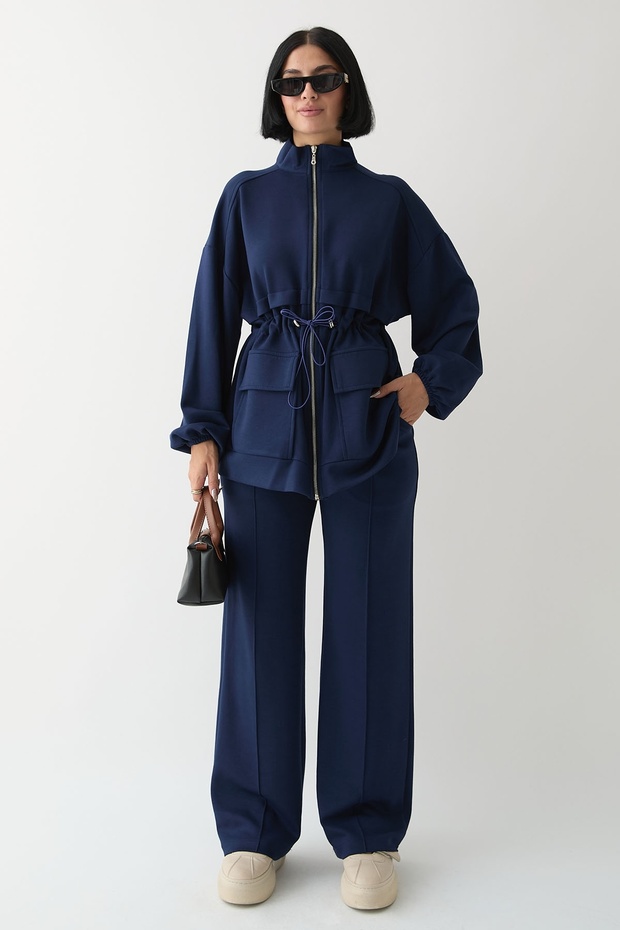 Double Pocketed Navy Blue Suit - 5