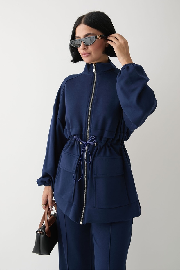 Double Pocketed Navy Blue Suit - 2