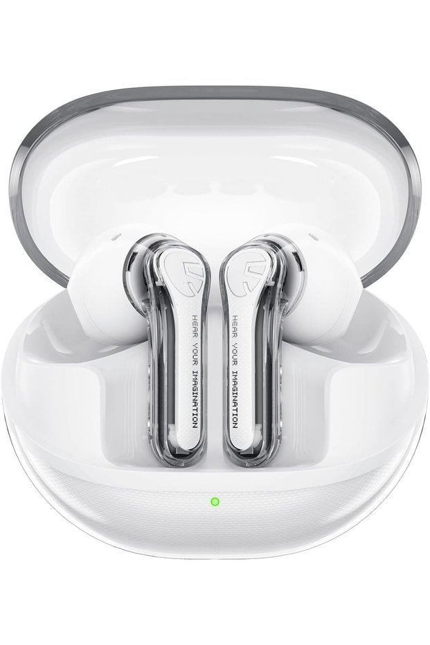Clear Pods Wireless Earbuds, Bluetooth 5.3, 13mm Drivers, 40H Playtime, Dual Mic - Transp