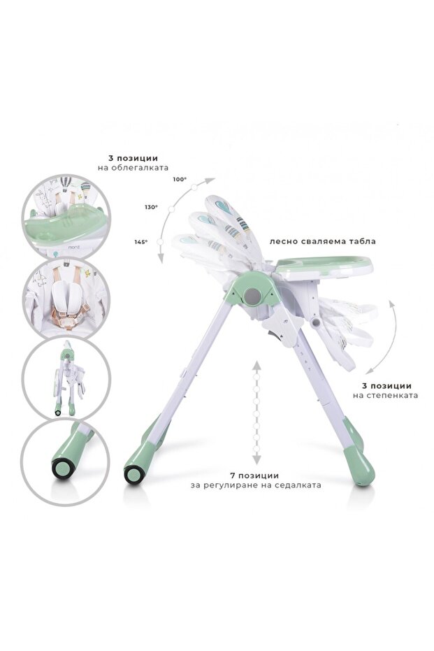Muffin Height Adjustable Dining Chair Mint - 5