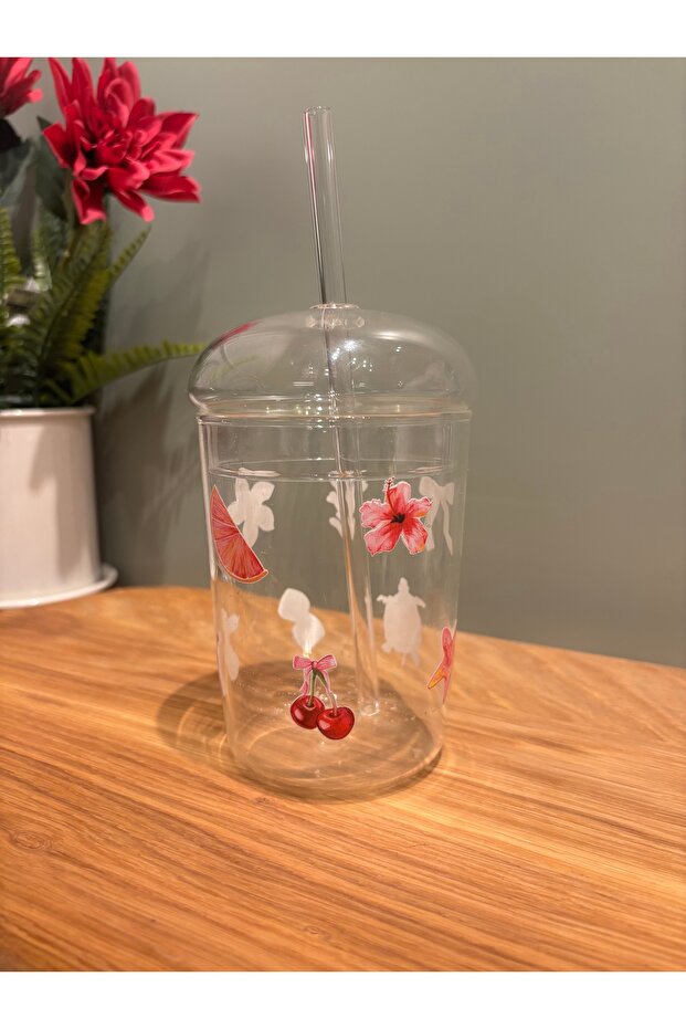 Pinterest pembe pipetli kahve bardağı cam - 2