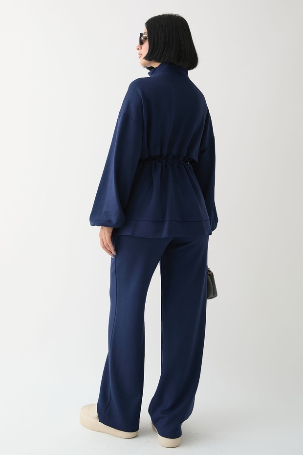 Double Pocketed Navy Blue Suit - 3