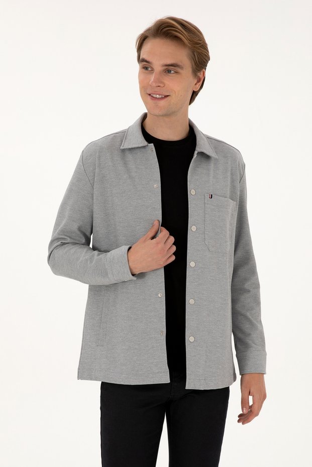 Men's Gray Knitted Shirt 50308470-Vr024