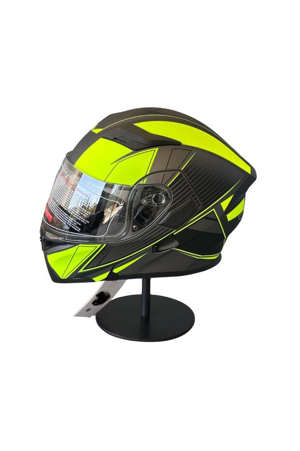 Jk-902 Güneş Vizörlü Çene Açılır Kask M2 YELLOW - 3