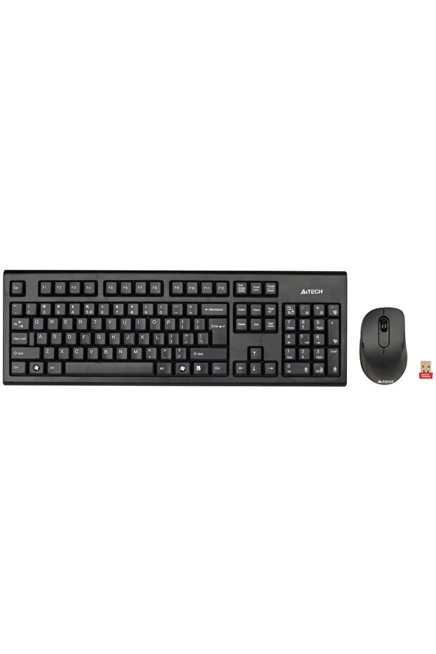 A4tech 7100N Wireless Keyboard + Mouse Kit, USB, Black - 1