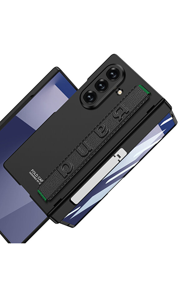 Samsung Galaxy Z Fold 7 Case with Magnetic Front Frame and Strong Metallic Stand with Hand Band Support - 3