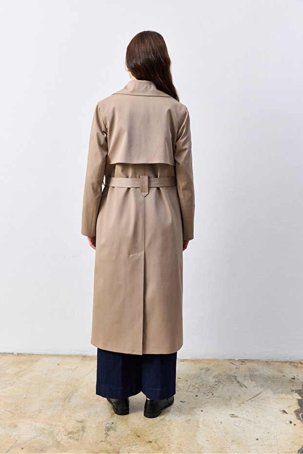 Uzun Camel Trençkot - 4