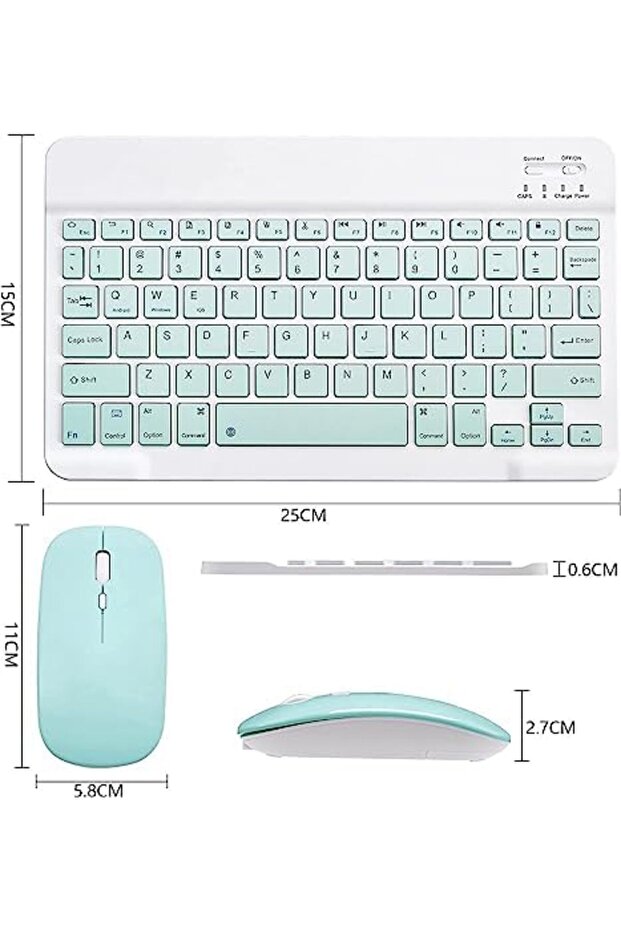 New Arabic and English Bluetooth Keyboard and Mouse Combo, Ultra-Slim Portable Compact Wireless Mous - 6