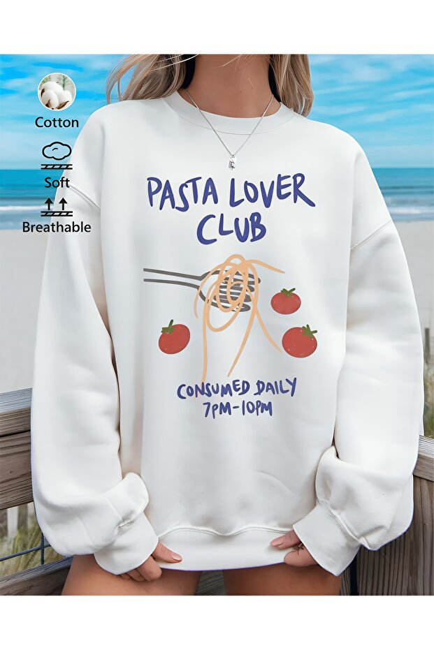 سويت شيرت مطبوع بأكمام طويلة وقصة كبيرة الحجم