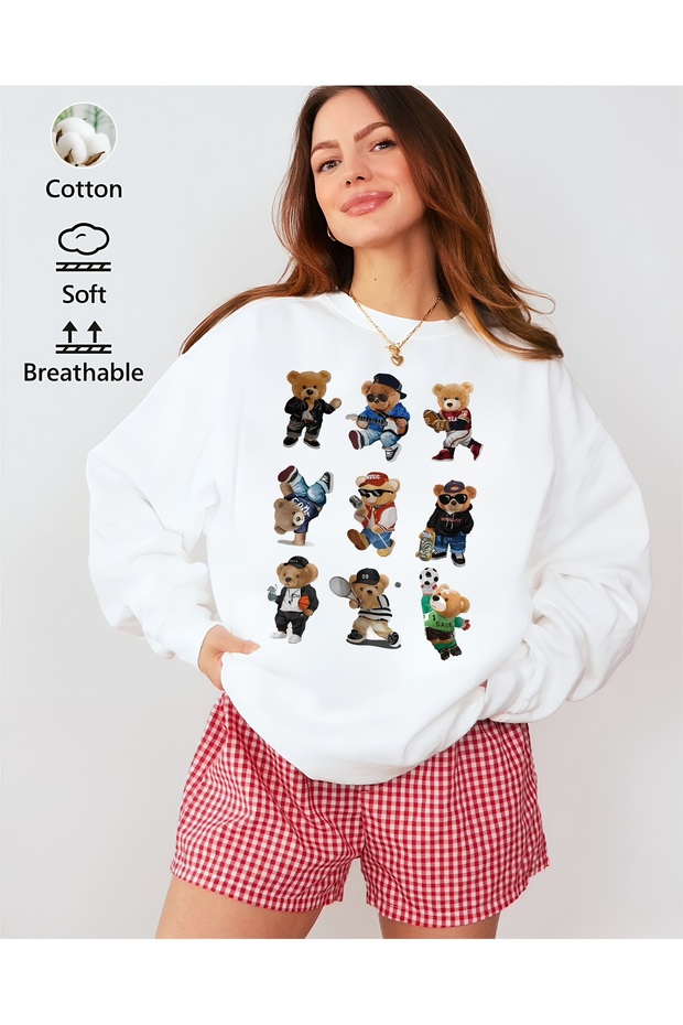 Premium Oversize Cut Long Sleeve Printed Sweatshirt