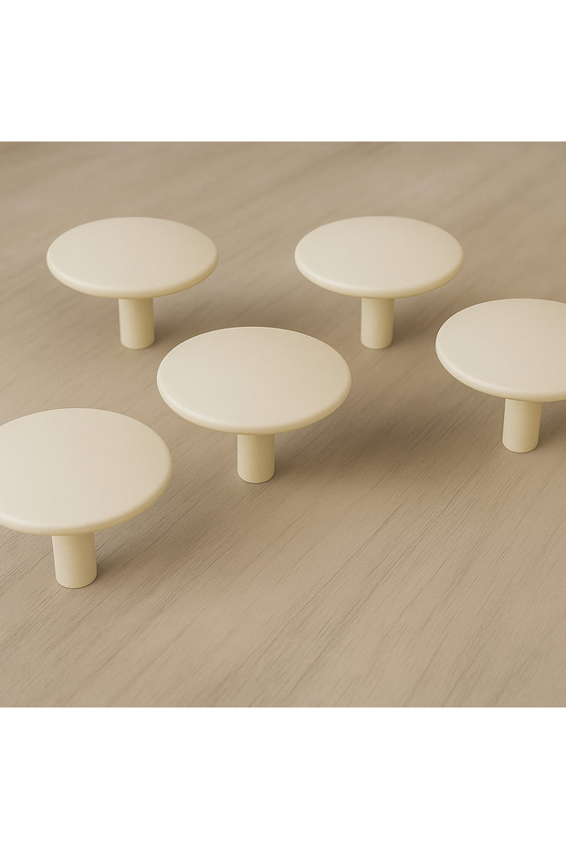 5 Pcs Luxury Metal Cream Button Drawer, Cabinet, Kitchen, Cloakroom Handle