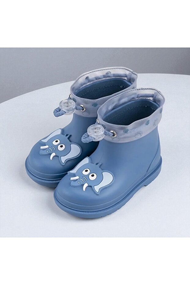 W10242 BIMBI ELEFANTE , mavi fil , unisex çocuk mavi bot , yağmur botu , su geçirmez - 2
