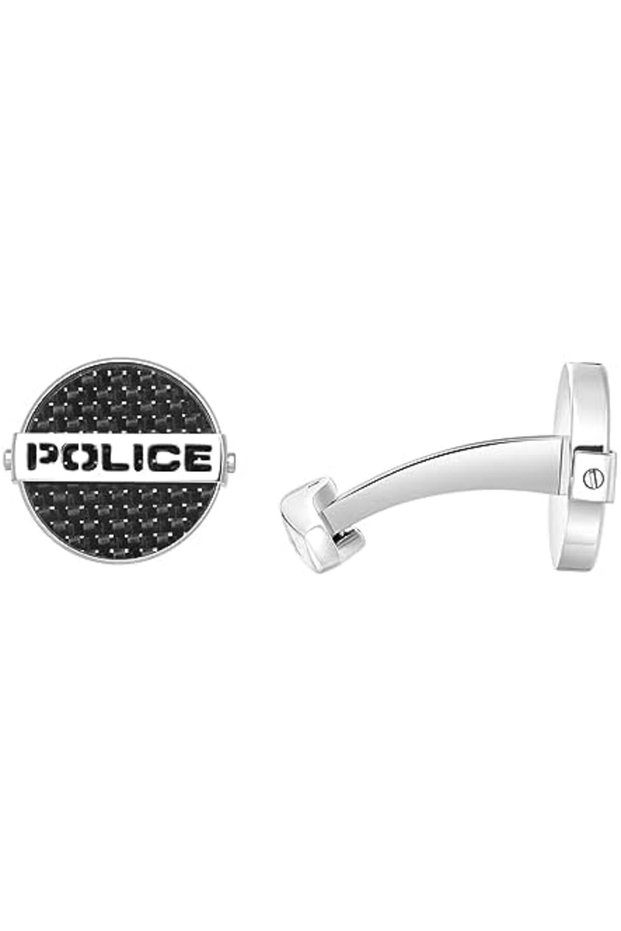 Cut Stainless Steel Gents Cufflinks With Black Carbon Fibre