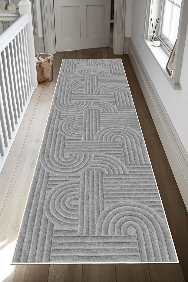 Geometric Patterned Decorative Non-Slip Base Washable Runner Entrance Hall Carpet