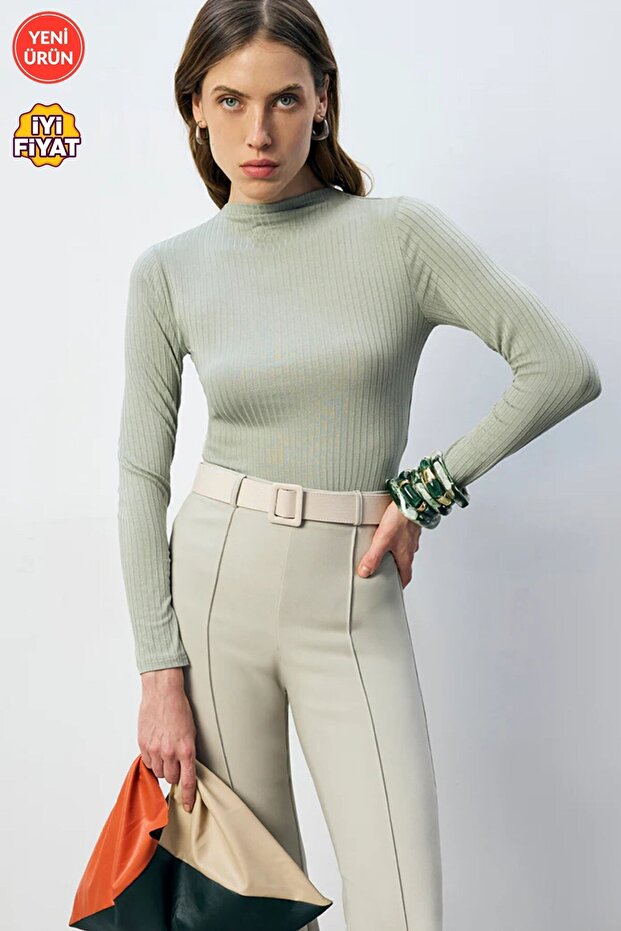 Women's Snap Fastener Stand Collar Long Sleeve Basic Bodysuit – Comfortable Fit, New Season, Women's Bodysuit