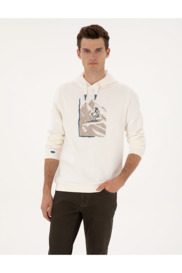 Ecru Regular Fit Sweatshirt 50313893-Vr019
