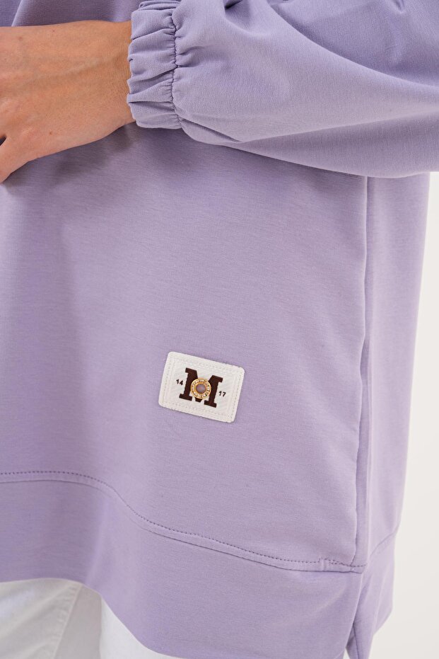 LİLA Düz Basic Bisiklet Yaka Tesettür Sweatshirt Tunik 710 - 7