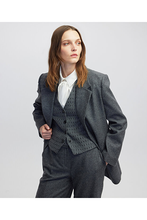 Vatkalı cutout blazer - 2