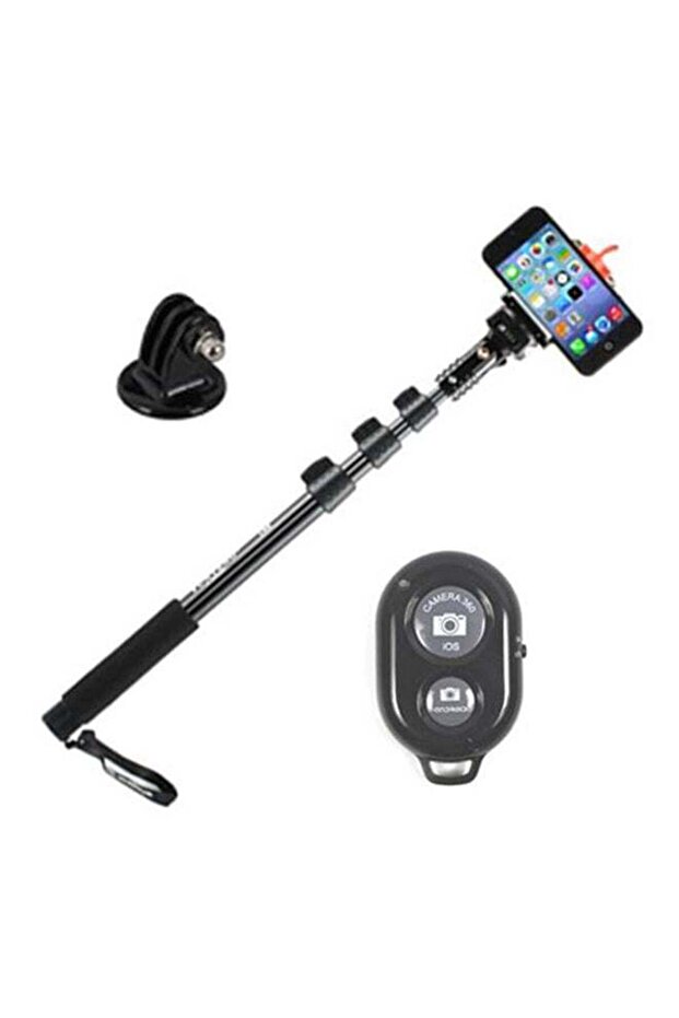 Extra Long Extendable Self Portrait Selfie Handheld Stick Monopod With Wireless remote And Tripod Mo - 1