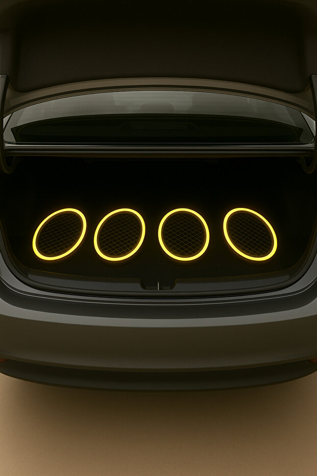 Oval Midrange Kapağı Neon Işıklı Rgb Rf Kumandalı 2 Takım 4 Adet - 2