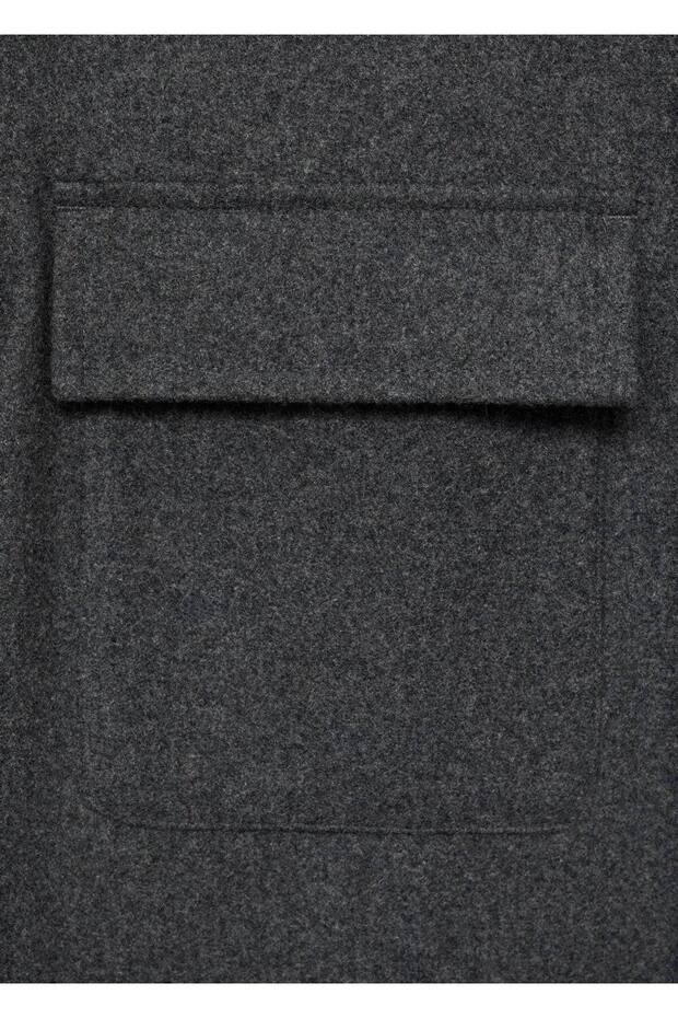 Cepli yün gömlek ceket - 5