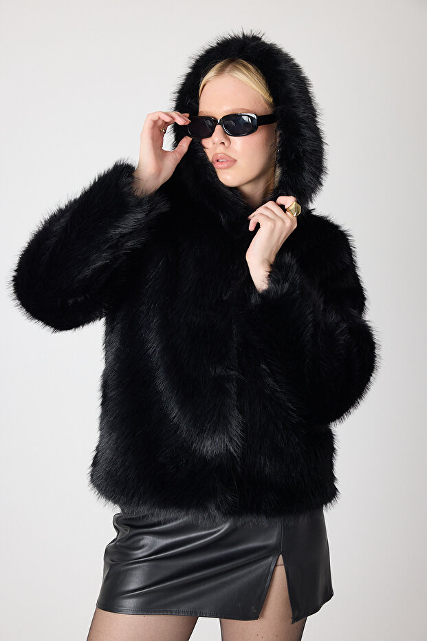 PREMİUM KÜRK KAPŞONLU CEKET - 3