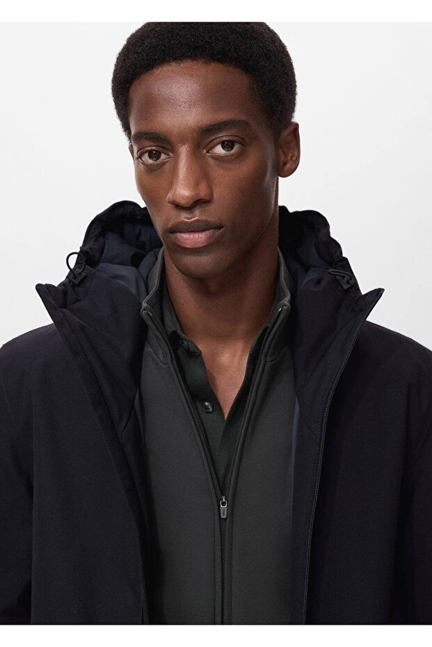 Su itici kapüşonlu kapitone parka - 6