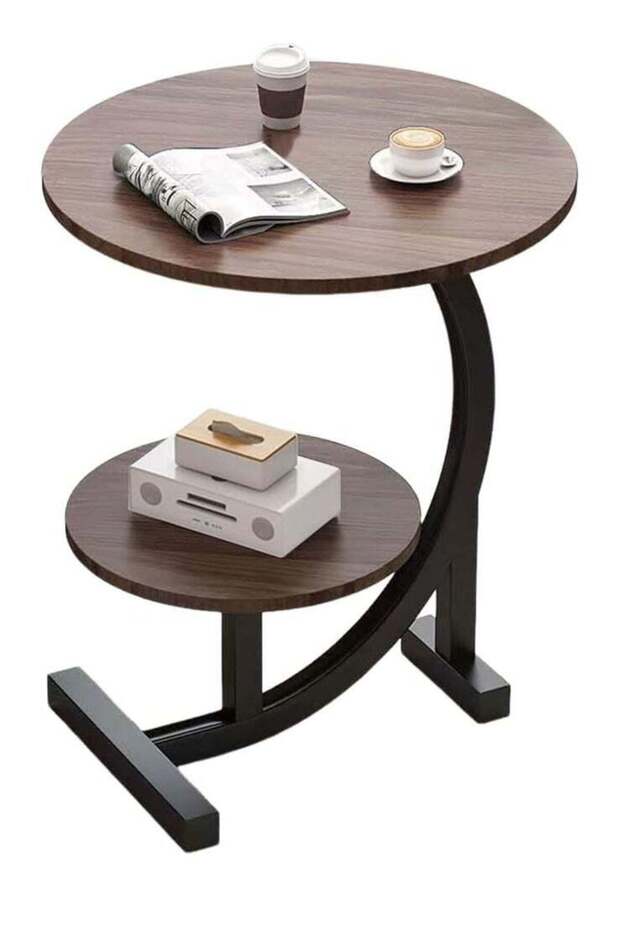 DubaiGallery Sofa Side Table, Wrought-Iron Double Bed Side Table/Afternoon Tea Table, Marble Table
