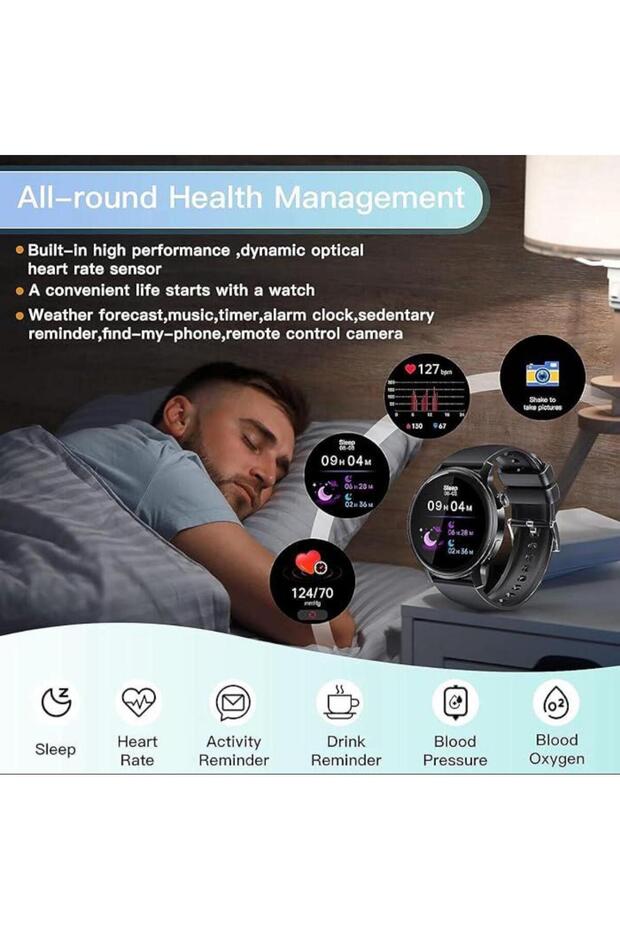 ساعة 4 بوصة AMOLED بشاشة 1.43 بوصة وحزامين متوافقين مع أنظمة iOS وAndroid - 7