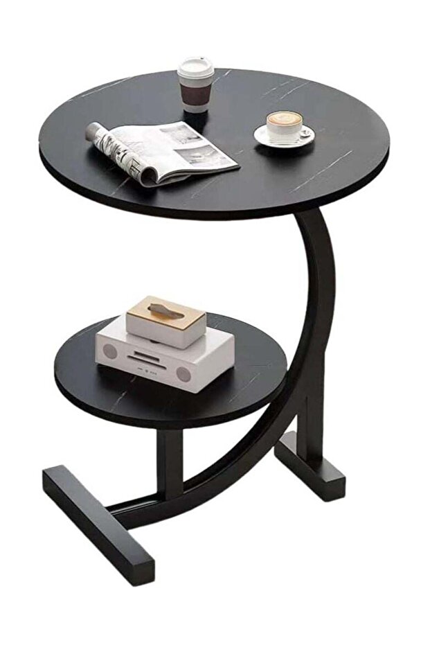 DubaiGallery End Table, Side Table, Oval Table, C-Shaped Couch Table for Living Room, Snack Table f