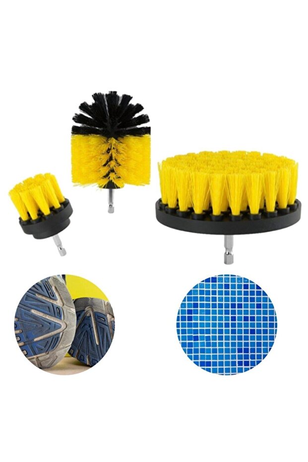 Multi-Purpose Cleaning Brush Set of 3, Practical and Versatile Cleaning Kit for Drill Attachment - 4