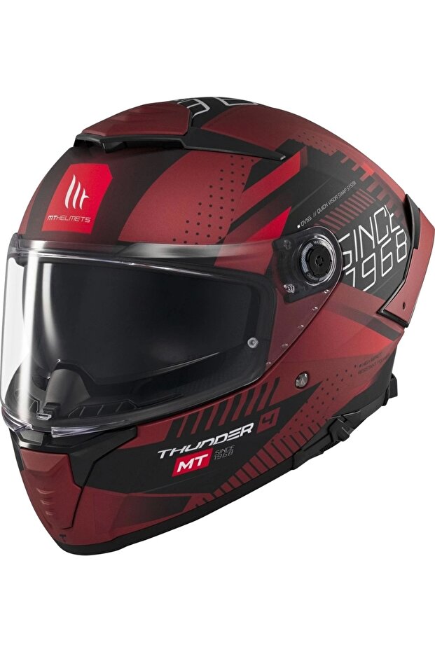 Kask mt Thunder 4 Sv Luminence D5 Mat Kırmızı - 1
