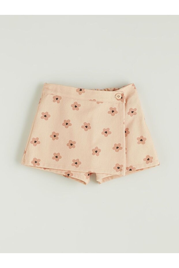 LCW ECO Beli Lastikli Kız Çocuk Şort Etek - 1