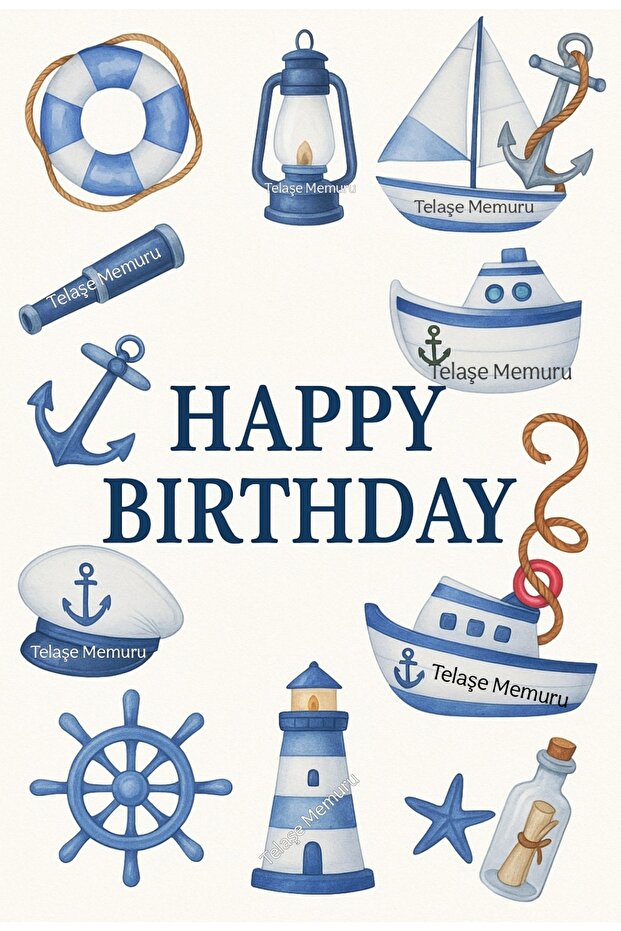 Edible Cake Topper Print with Lighthouse Theme - Edible Paper and Cake Decorations 15