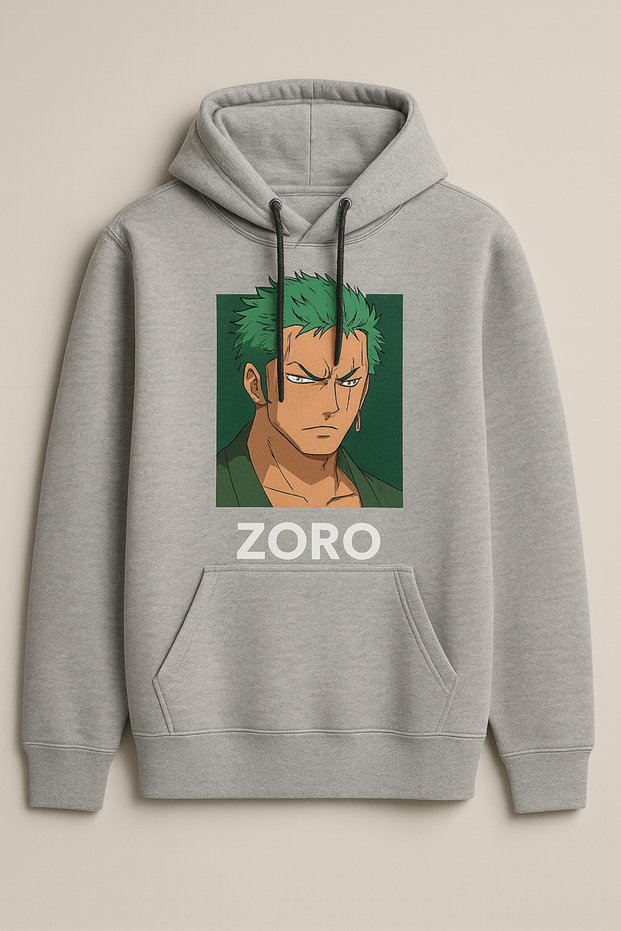 Unisex Oversize 3 Thread Hoodie 👕 One Piece Zoro Anime Patterned Hooded Sweatshirt Casual Comfortable