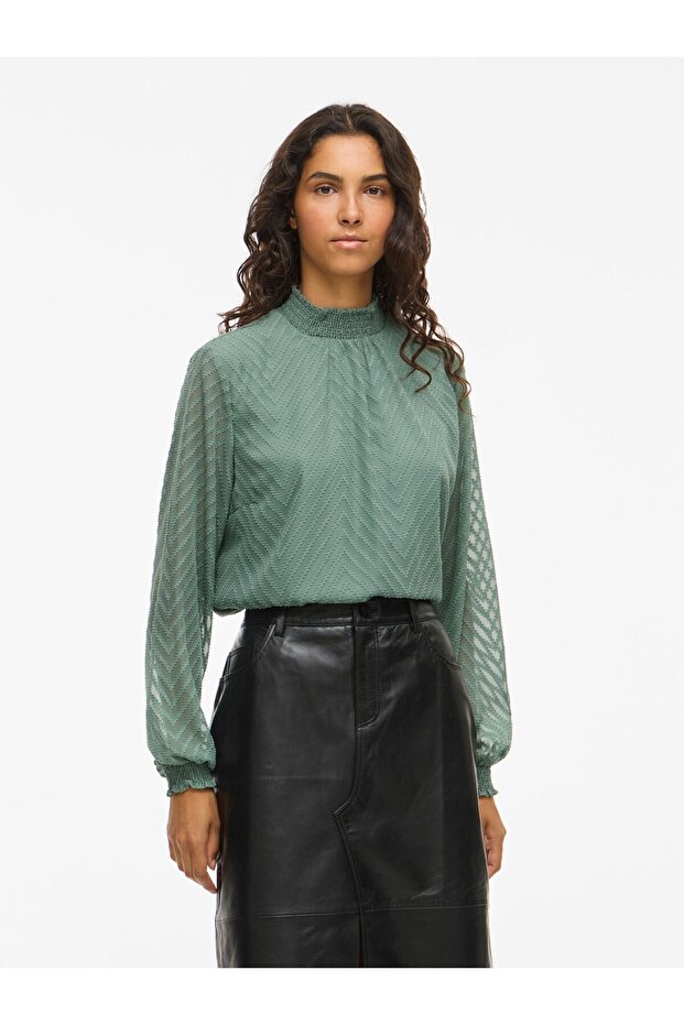 Langarmbluse High Neck - 1