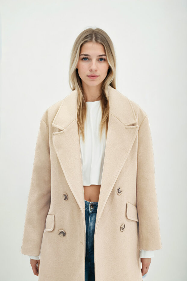 معطف طويل بدون أكتاف - 5