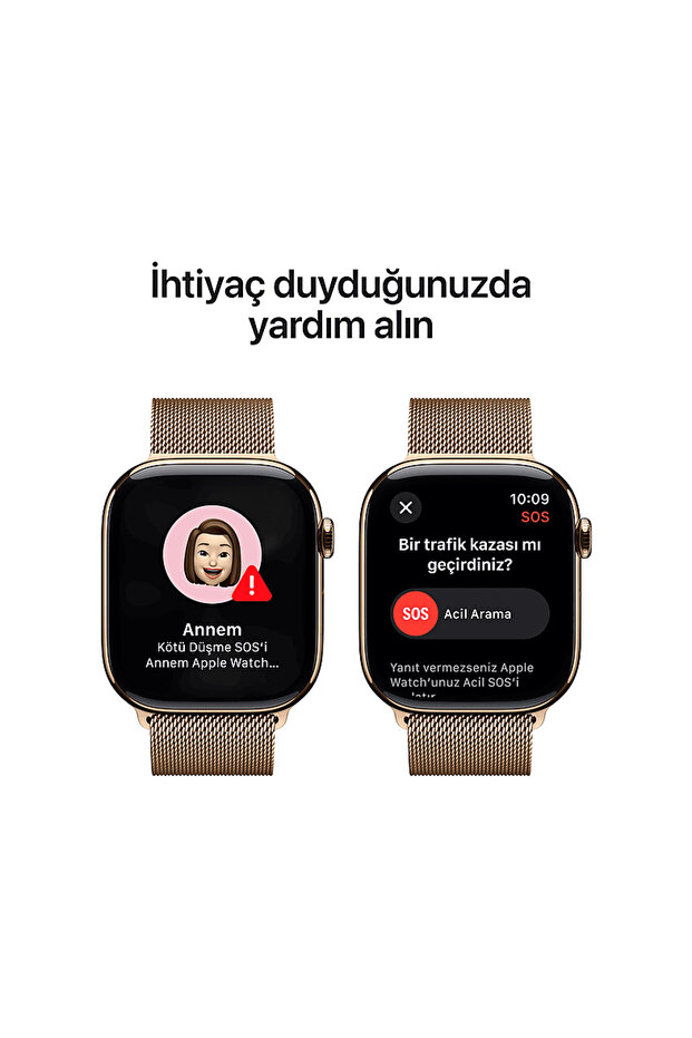 Watch Series 10 GPS + Cellular 42mm Gold Titanium Case with Gold Milanese Loop - 6