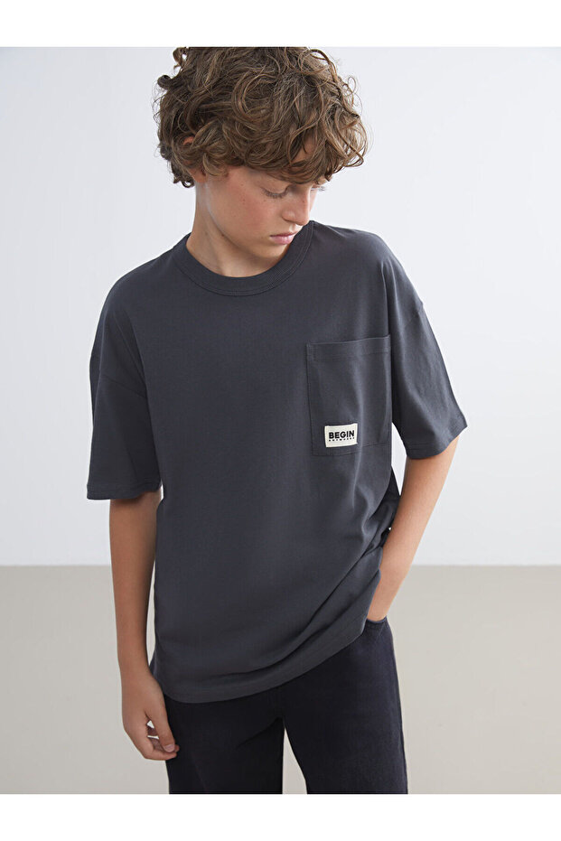 Crew Neck Plain Boy's T-Shirt