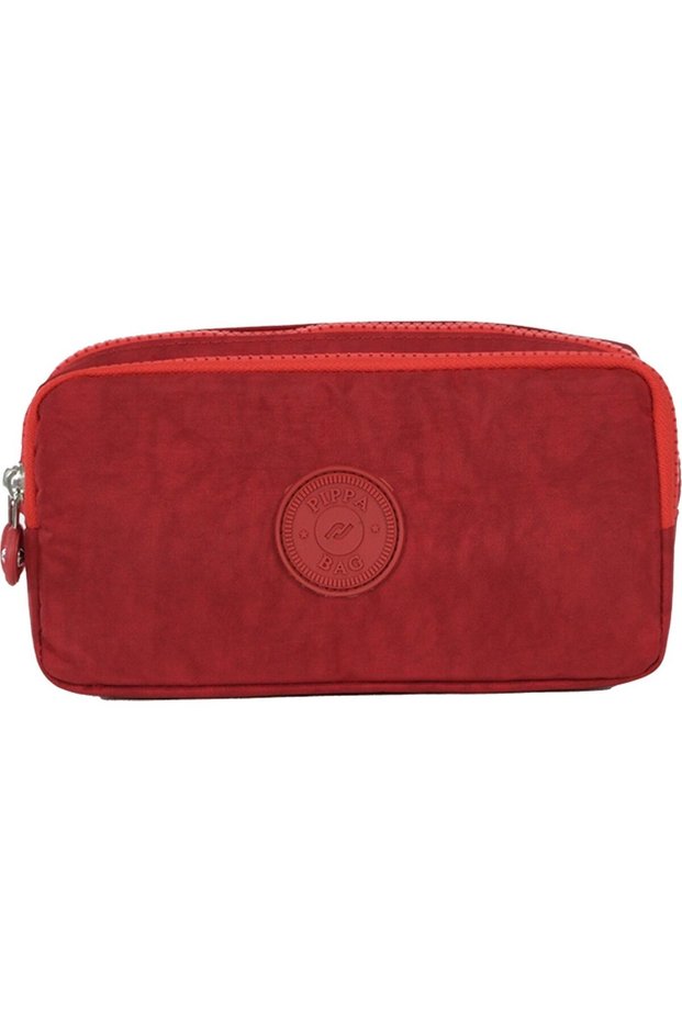 Yogi Two-Eyed Girl's Burgundy Crinkle Fabric Pencil Bag/Pencil Holder - Kk975-7
