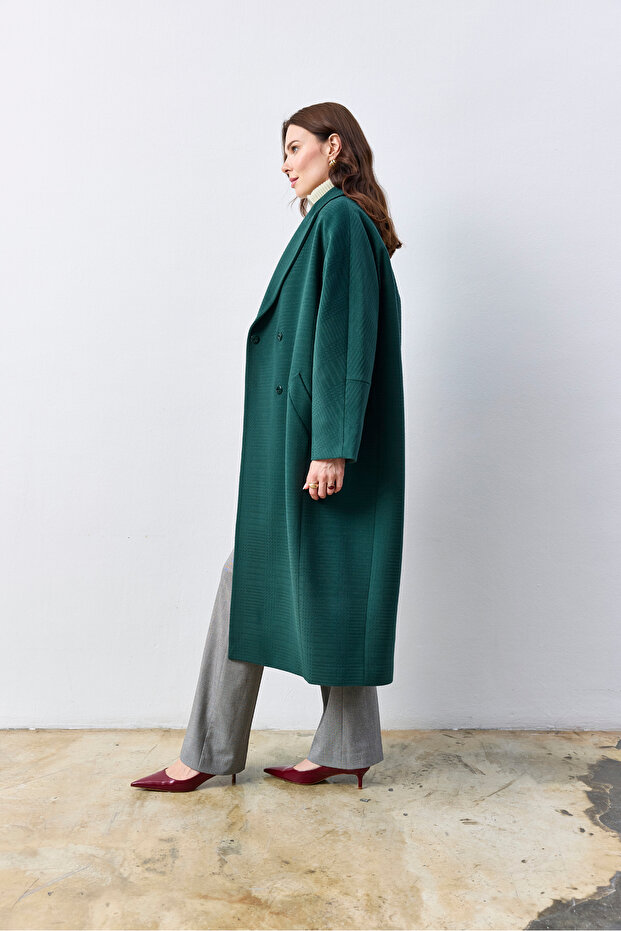 Oversize Yeşil Kaban - 4