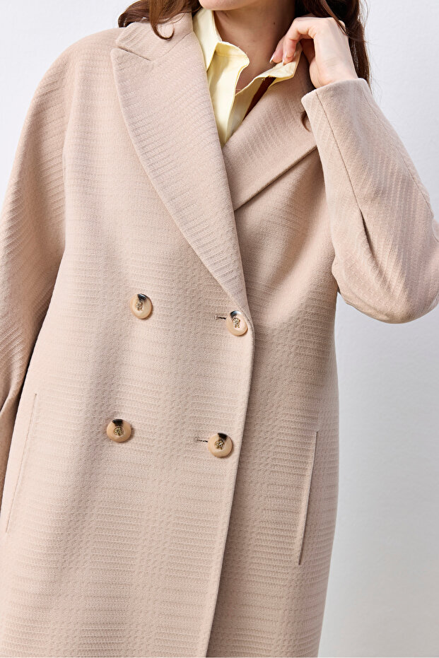 Oversize Uzun Bej Kaban - 6