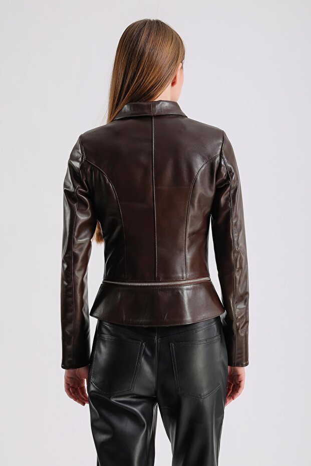 Maroquin Leather Adele Kadın Deri Ceket - 7