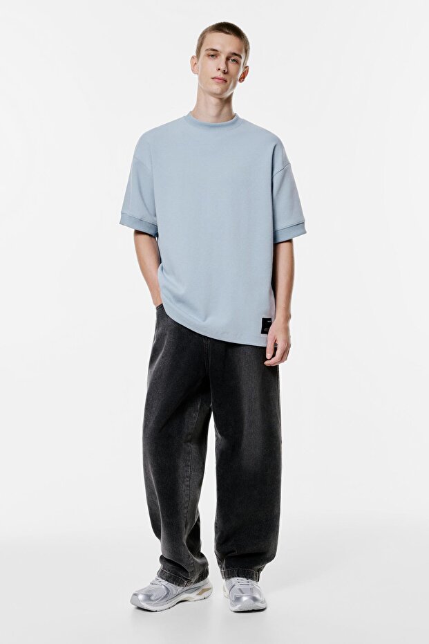 Kısa kollu interlok sweatshirt - 2