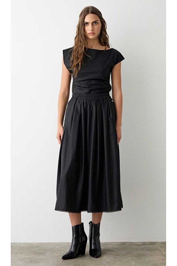 Deri görünümlü bluz - 4