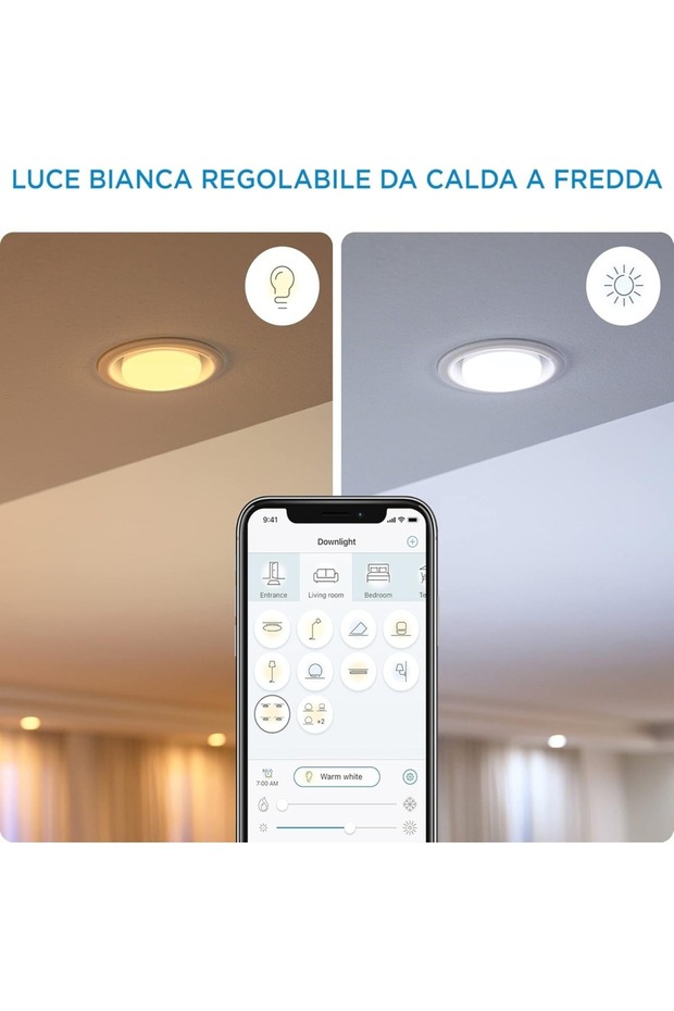 Smart Wi-Fi BLE Spot Bulb, 50W, TW1PF/6Adjustable White LED Bulb with App and Voice Control - 8