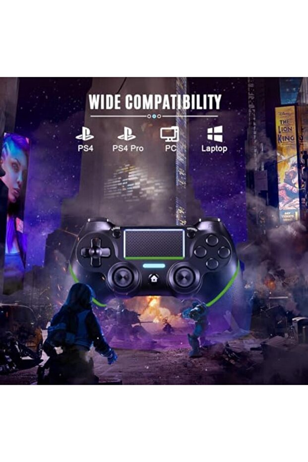 Wireless Controller for PS4/Slim/Pro, with Dual Vibration Game Joystick Remote - 3
