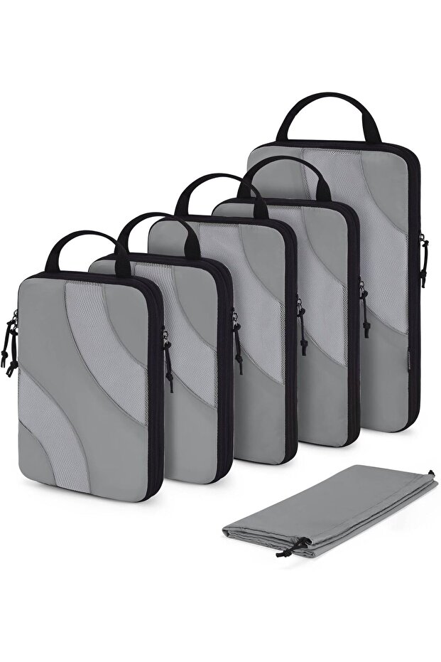 Compression Packing Cubes, 6 Set Travel Packing Cubes for Carry on Suitcases