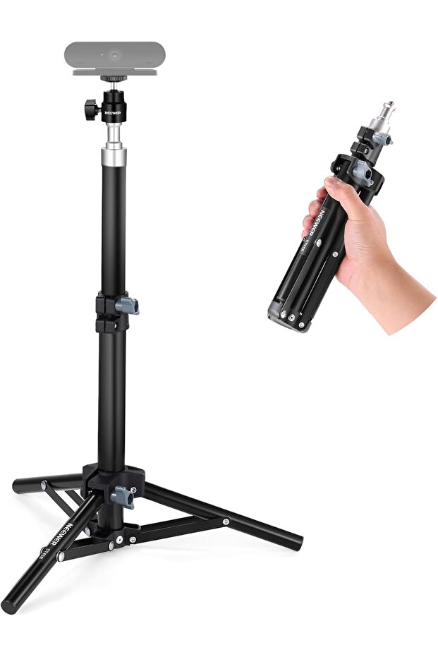 Webcam Stand Tripod for Desk, Mini Desktop Tripod with Cell Holder