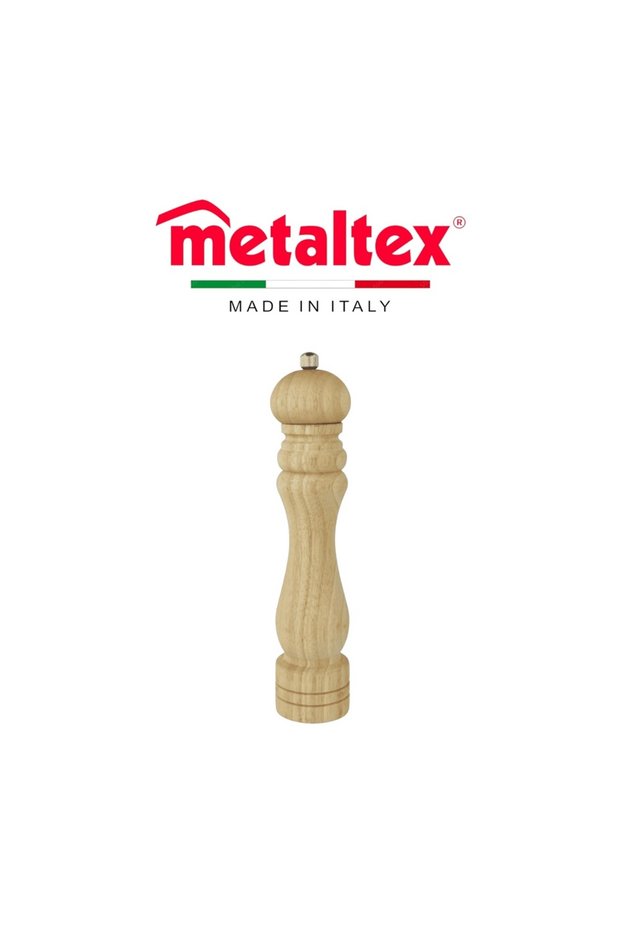 Salt & Pepper Spice Mill, 26cm Ceramic Grinder – Rubberwood Body with Chromed Metal Accents